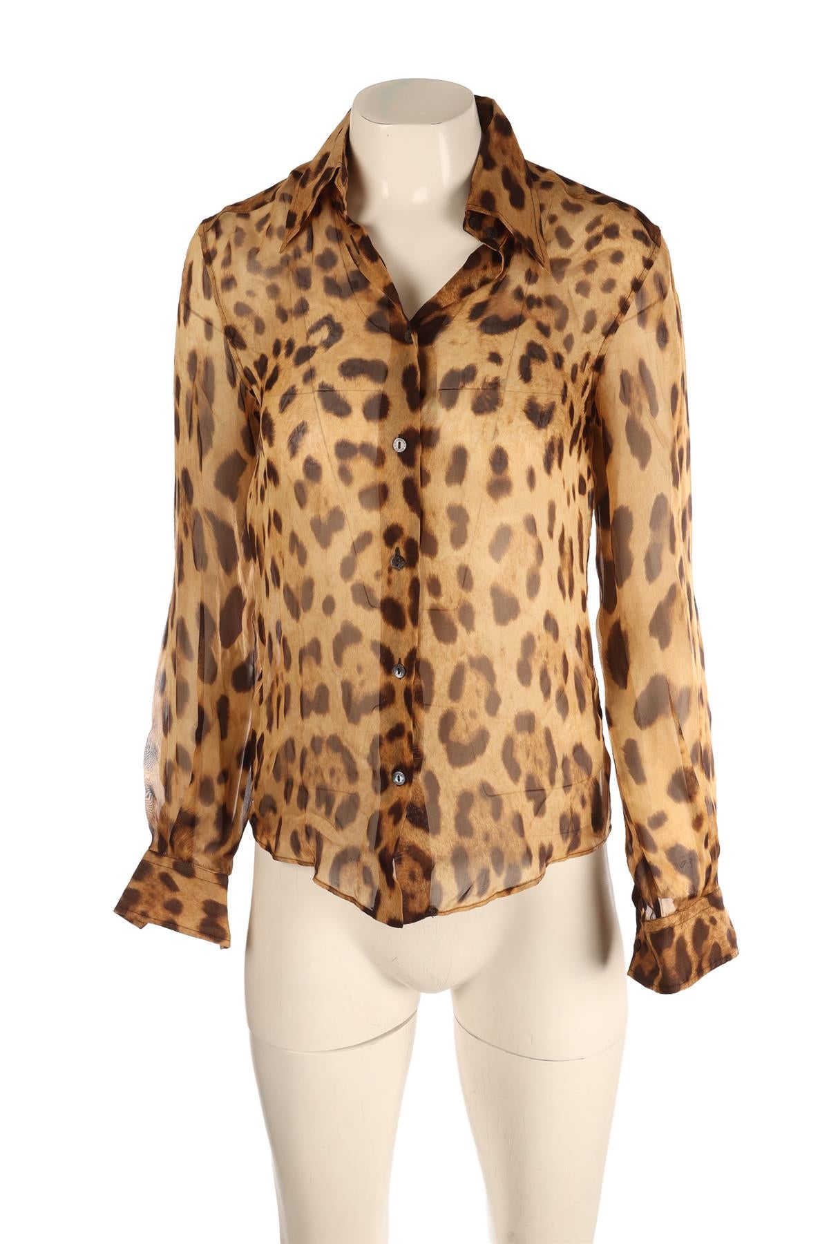DOLCE & GABBANA BROWN SILK SHIRT IT 38 UK 6