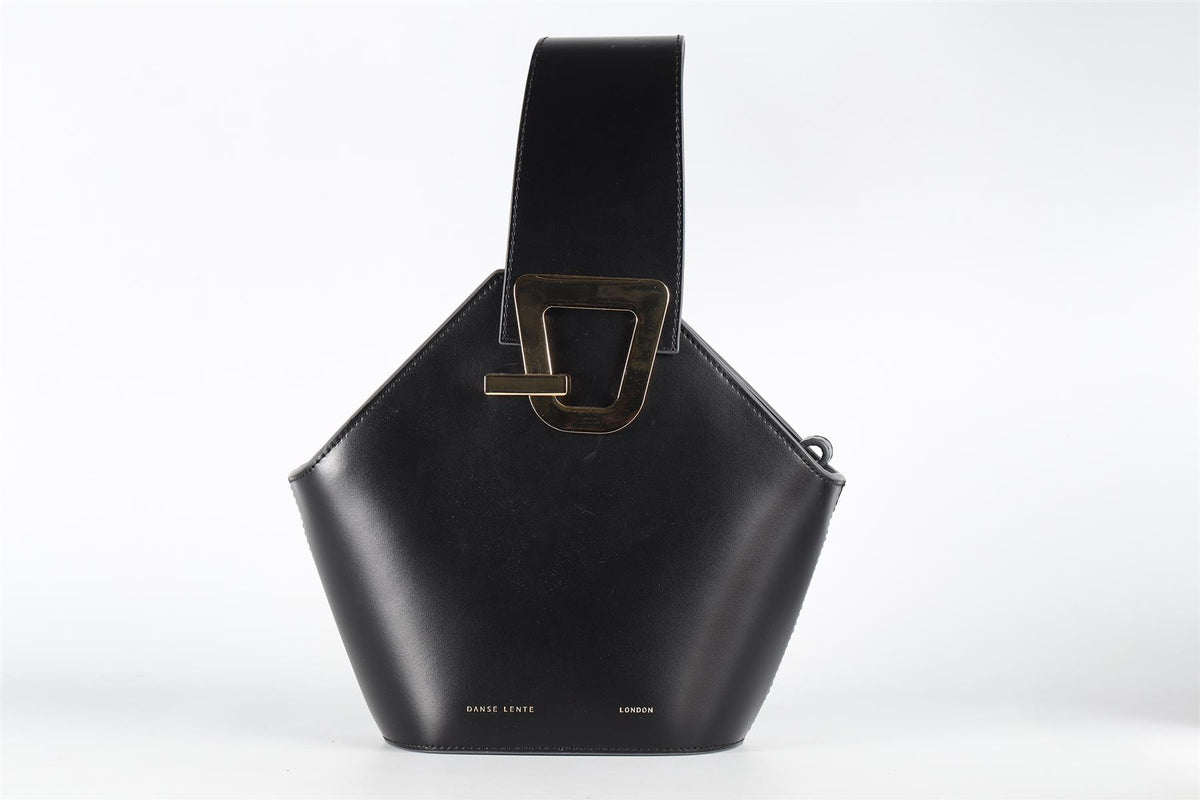 DANSE LENTE BLACK LEATHER TOTE BAG