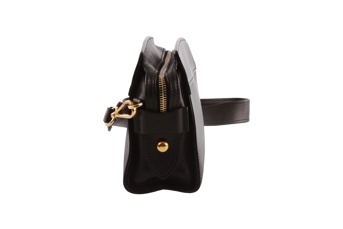 BLACK ESPLANADE SAFFIANO LEATHER SHOULDER BAG