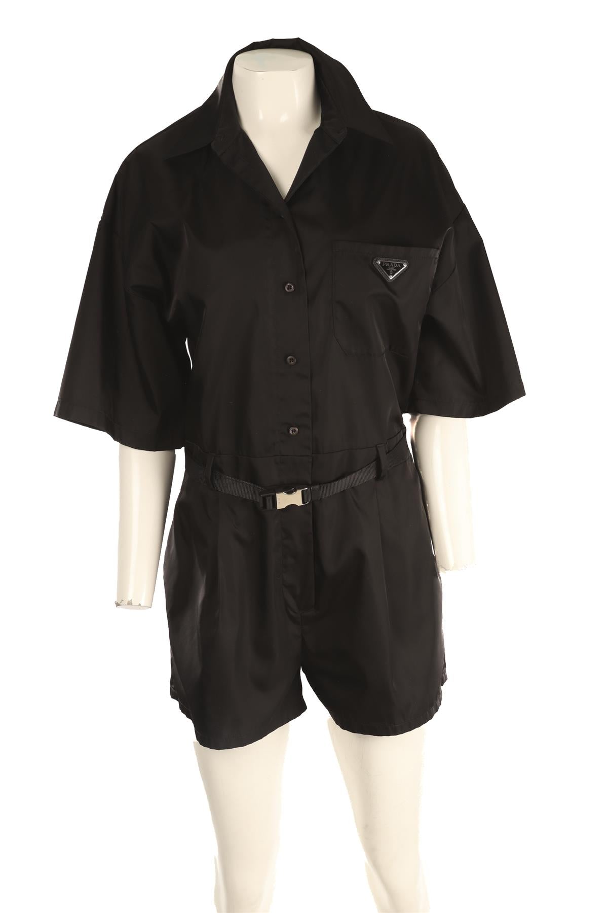 PRADA BLACK NYLON PLAYSUIT IT 40 UK 8