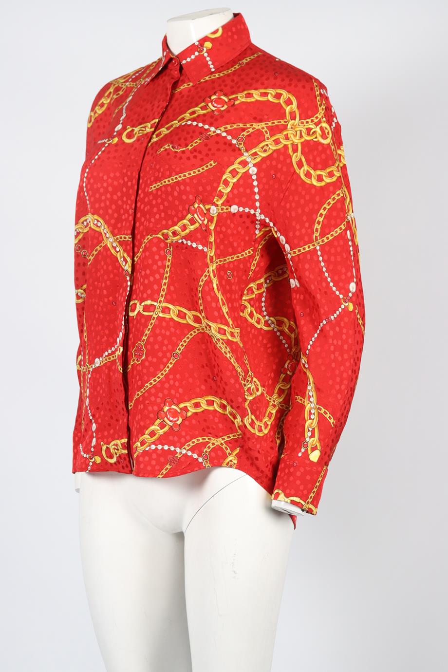 BALENCIAGA PRINTED SILK SHIRT FR 36 UK 8