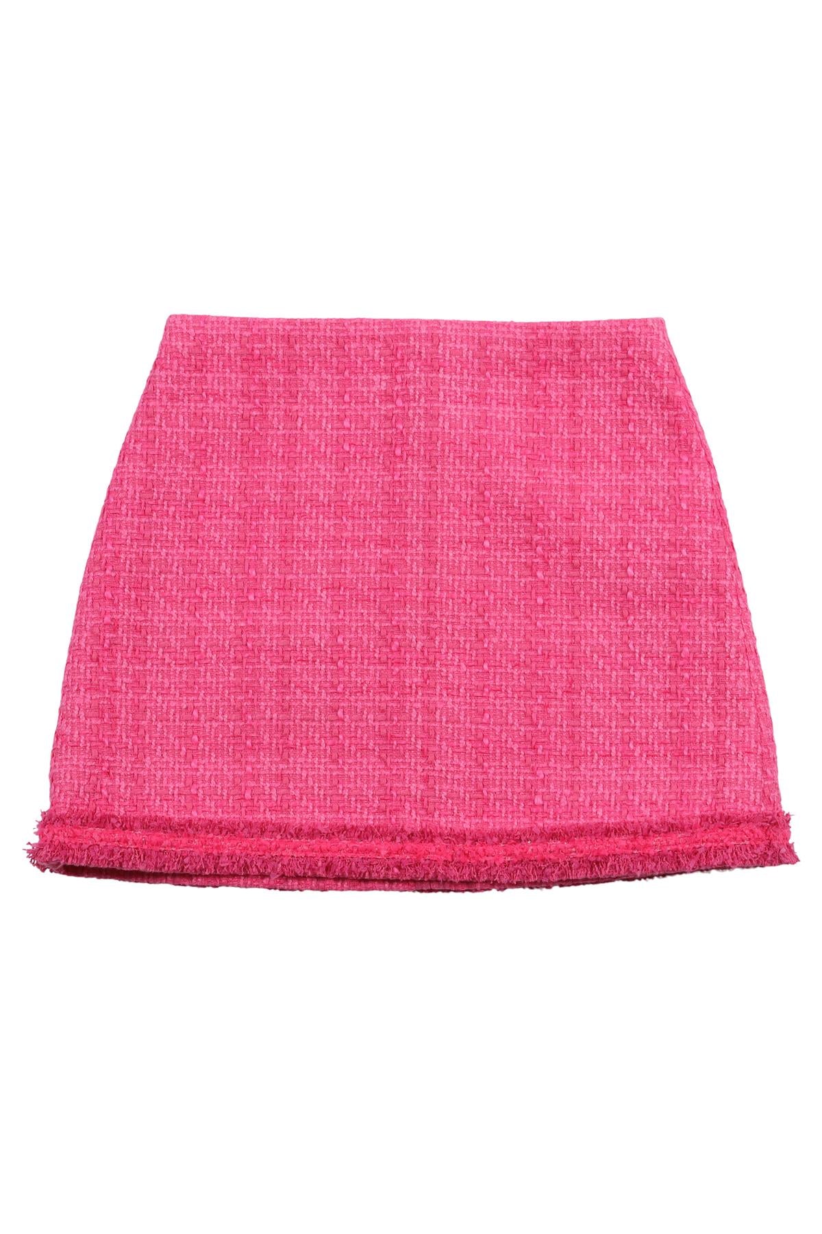 ALICE + OLIVIA PINK TWEED MINI SKIRT US 0 UK 4