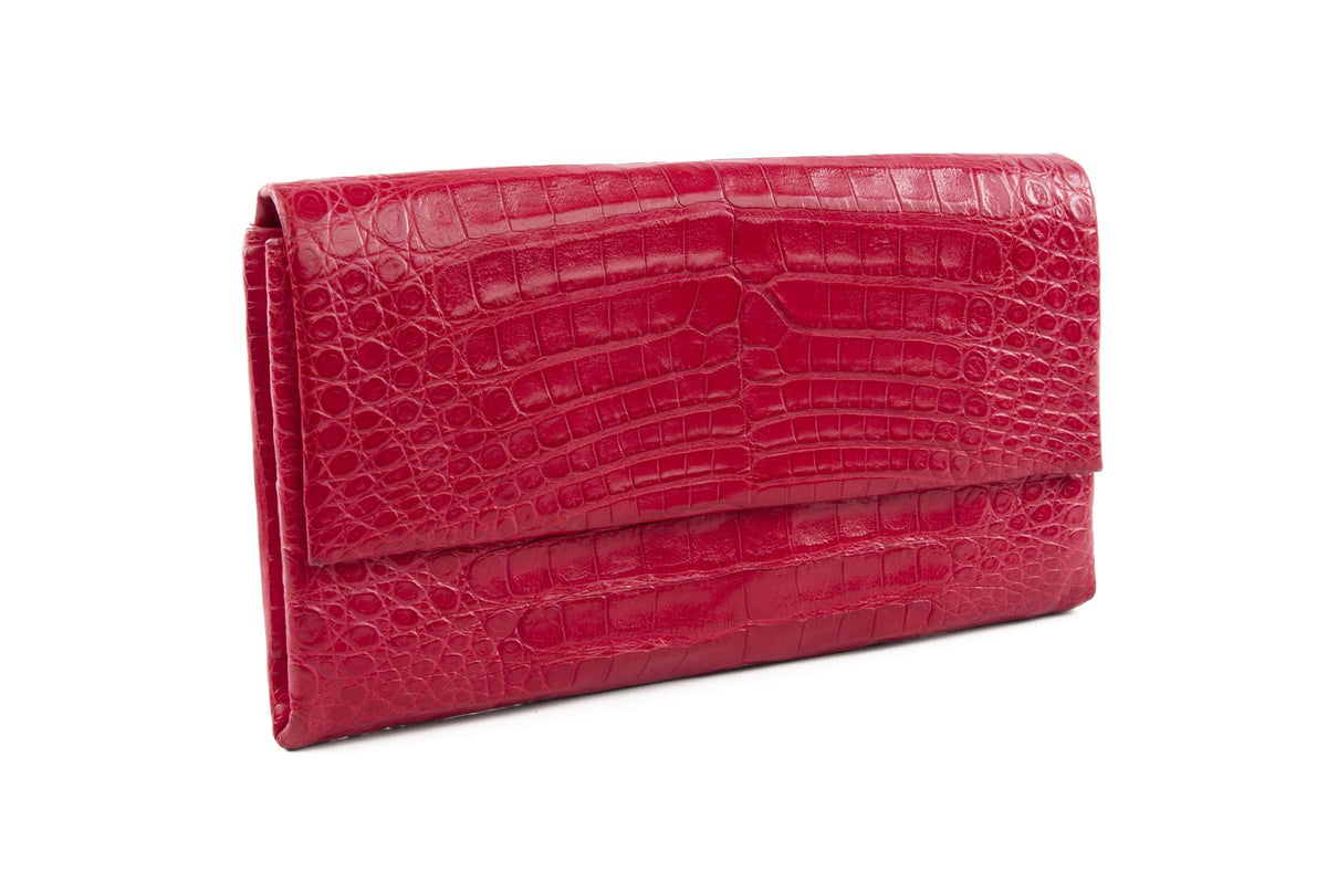 NANCY GONZALEZ RED CROCODILE CLUTCH