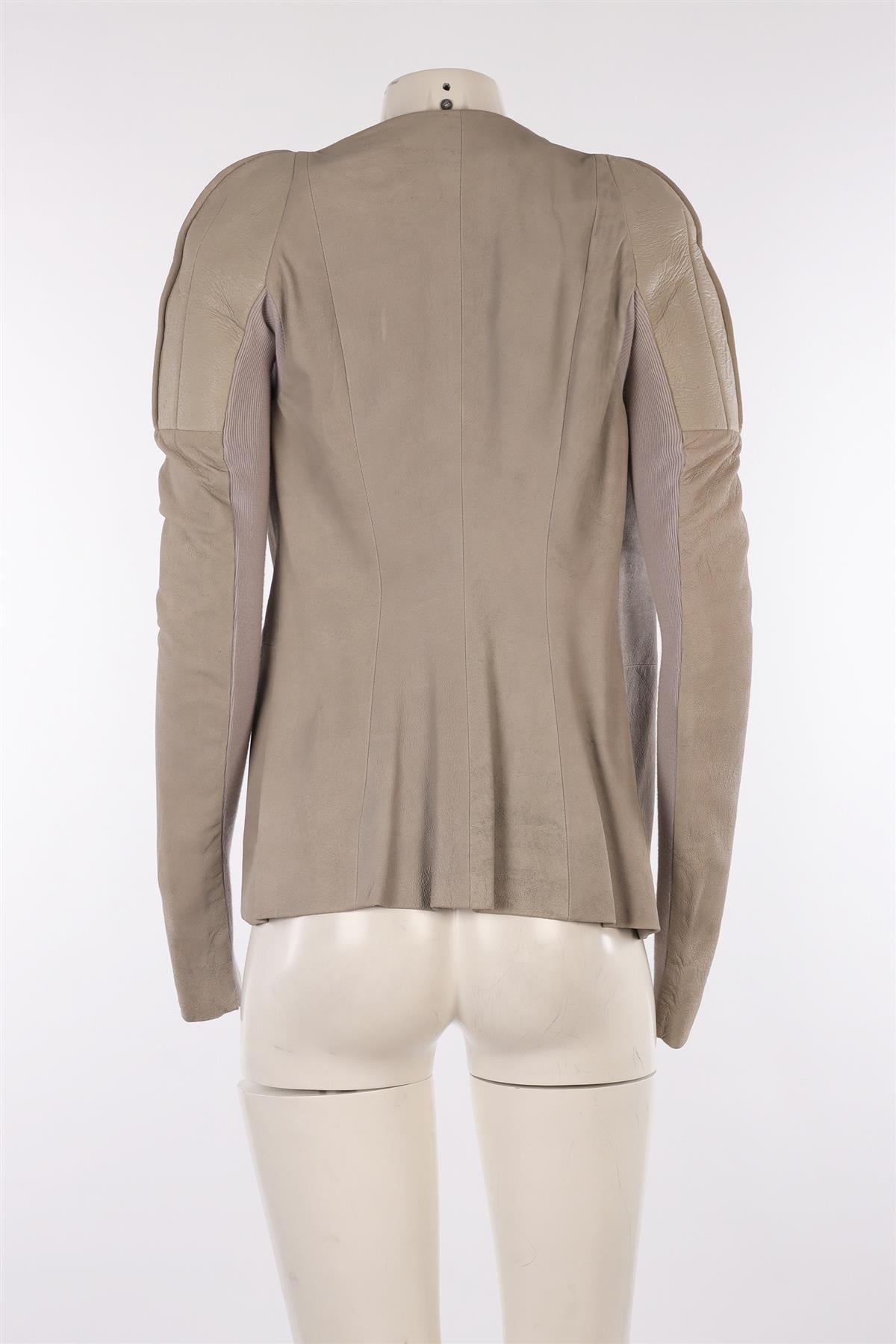 RICK OWENS GREY LEATHER JACKET IT 42 UK 10