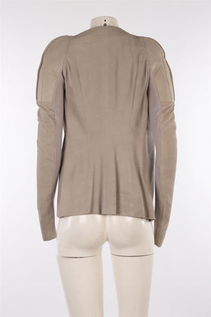 RICK OWENS GREY LEATHER JACKET IT 42 UK 10