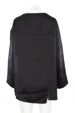 JIL SANDER BLACK SILK TOP FR 36 UK 8