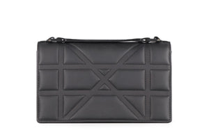 CHRISTIAN DIOR BLACK DIORAMA ULTRAMATTE LEATHER CLUTCH WITH CHAIN