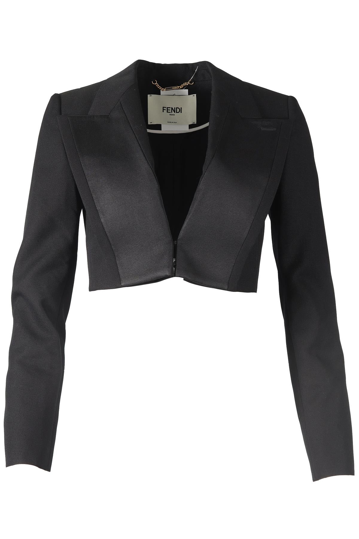 FENDI CROPPED WOOL BLAZER IT 38 UK 6