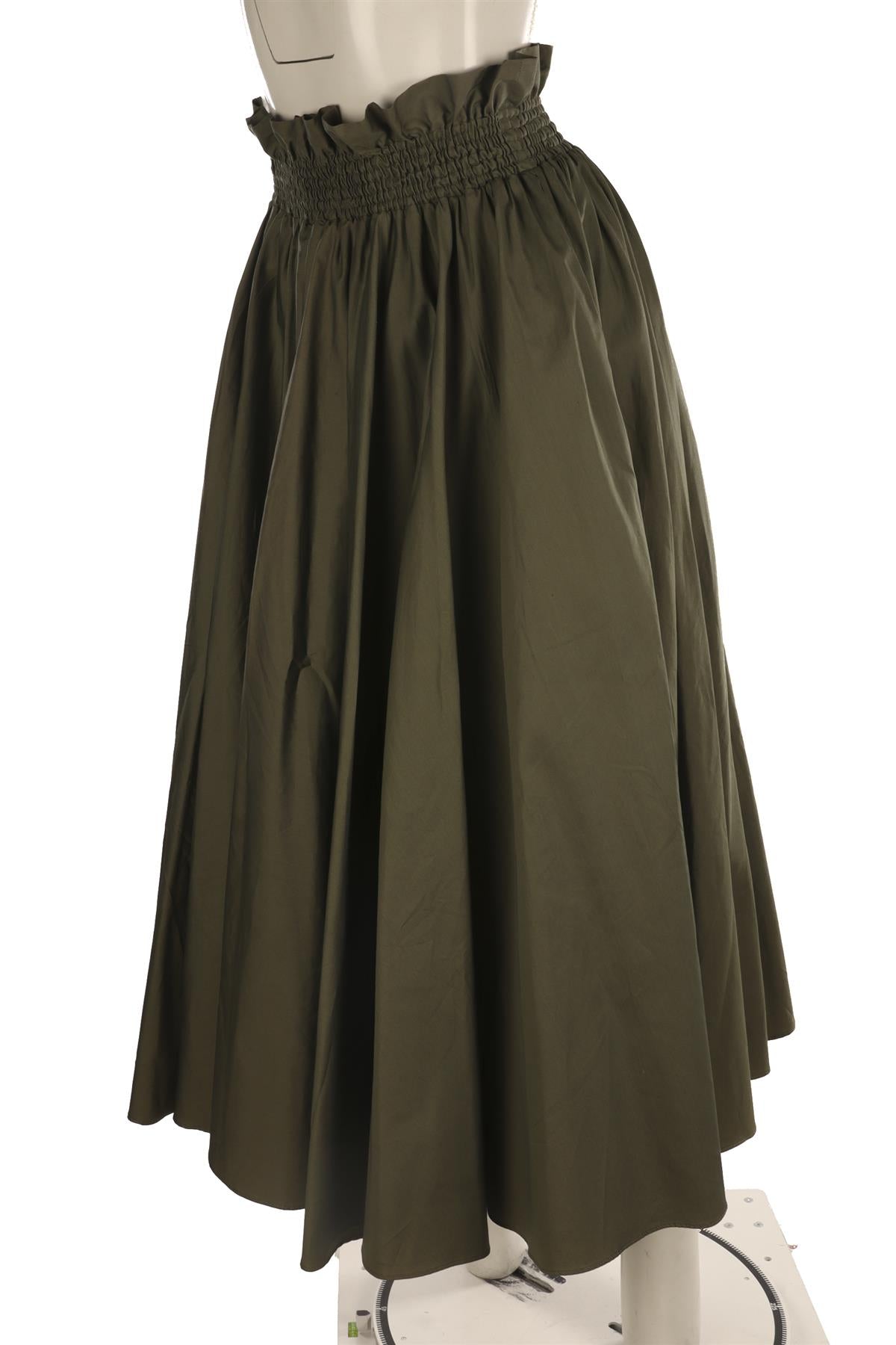 OLISTIC THE LABEL GREEN COTTON MIDI SKIRT SMALL