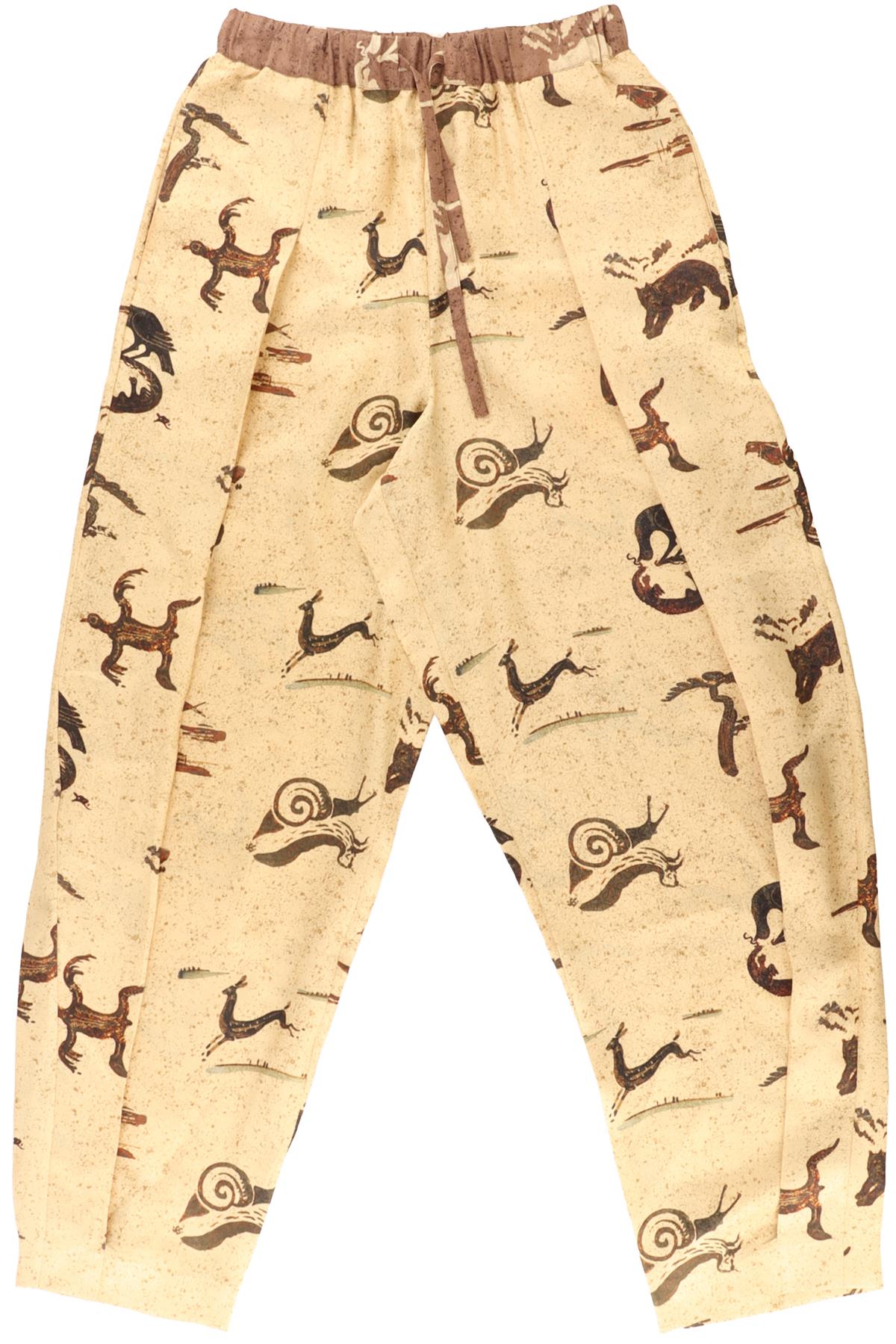 LOEWE BEIGE SILK TAPERED PANTS XSMALL