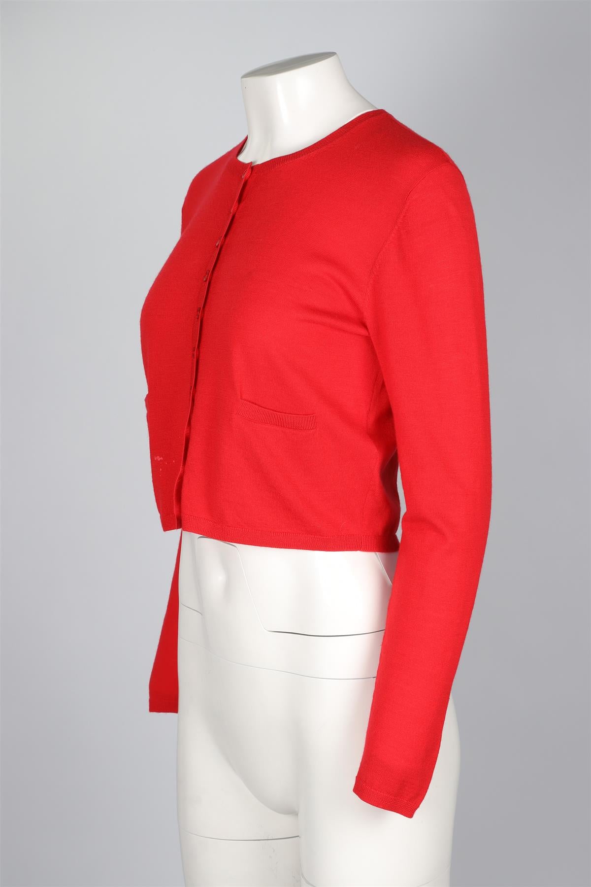 LESET RED WOOL CARDIGAN XSMALL