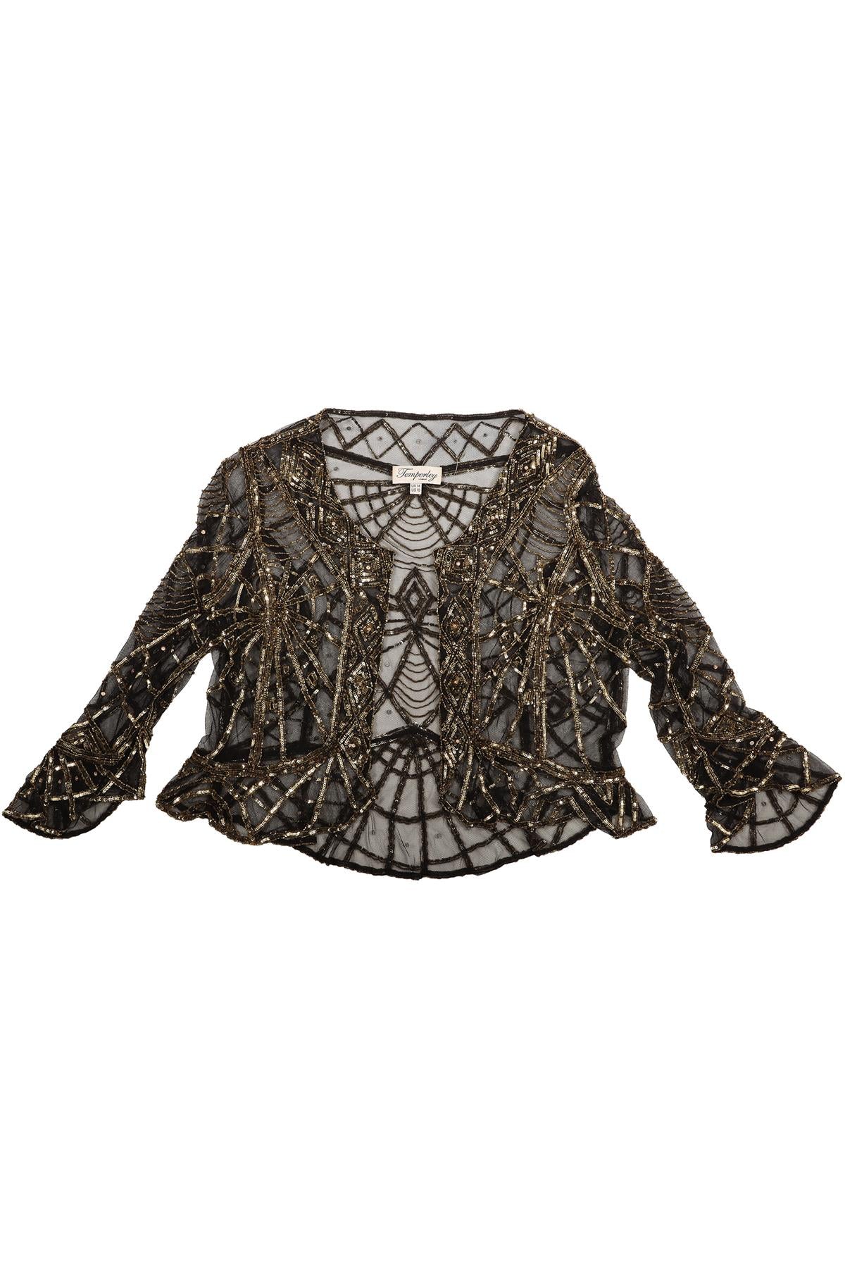 TEMPERLEY LONDON BLACK MESH JACKET UK 14
