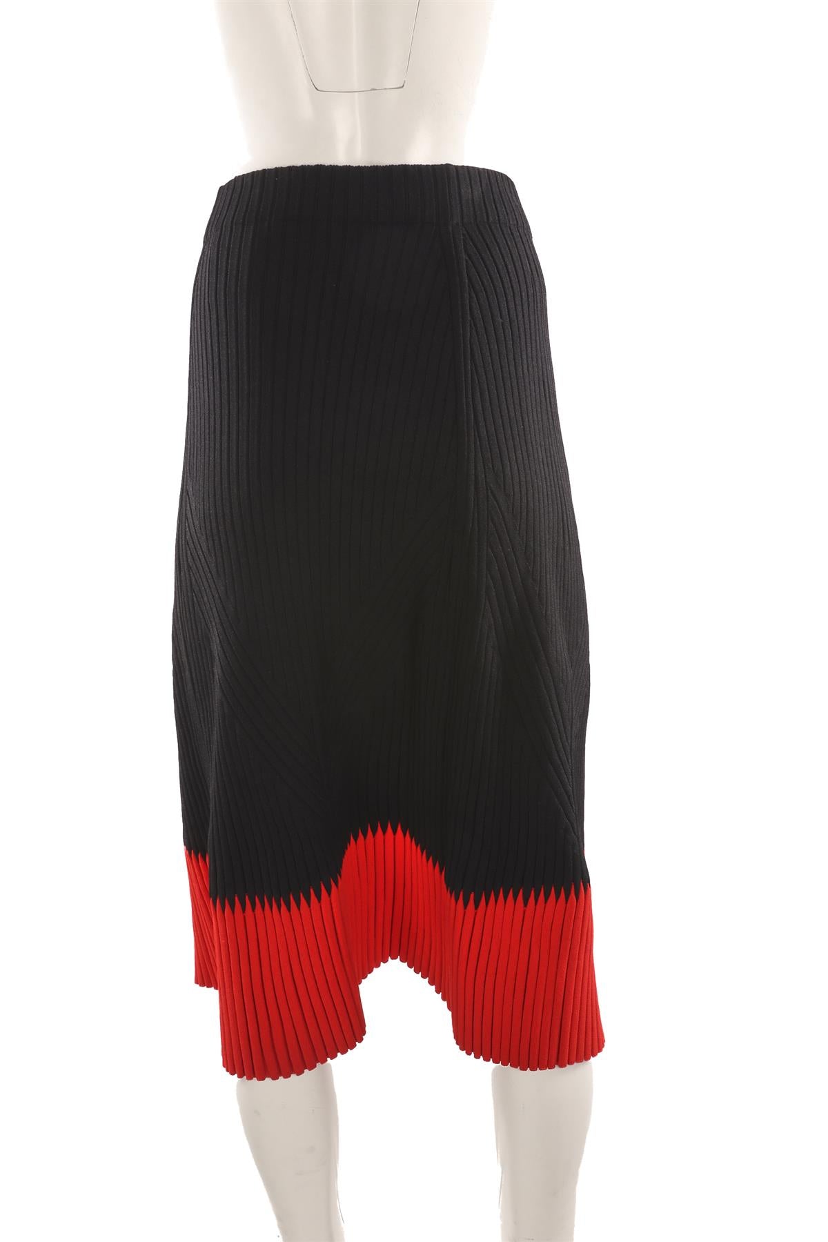 ALEXANDER MCQUEEN BLACK KNIT MIDI SKIRT SMALL