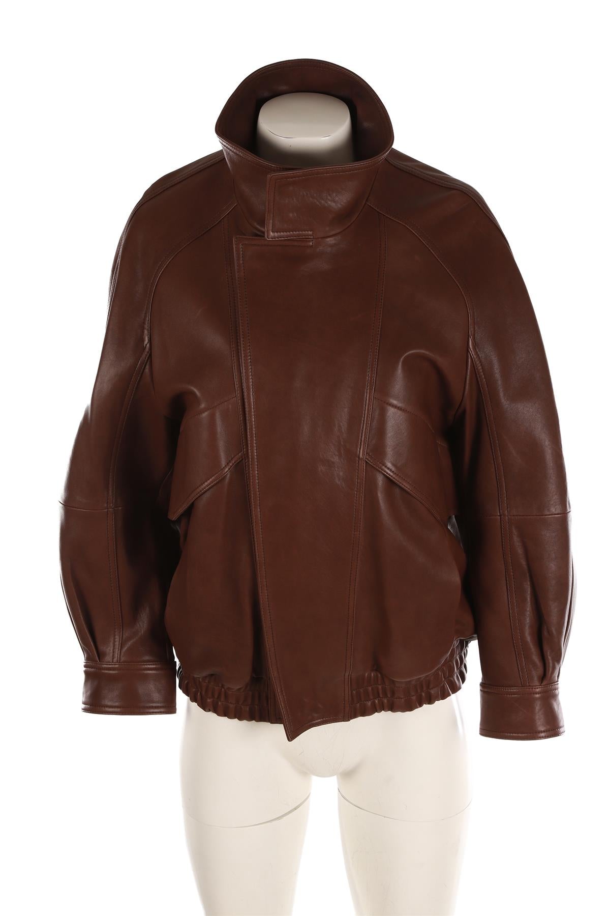 NOUR HAMMOUR BROWN LEATHER JACKET