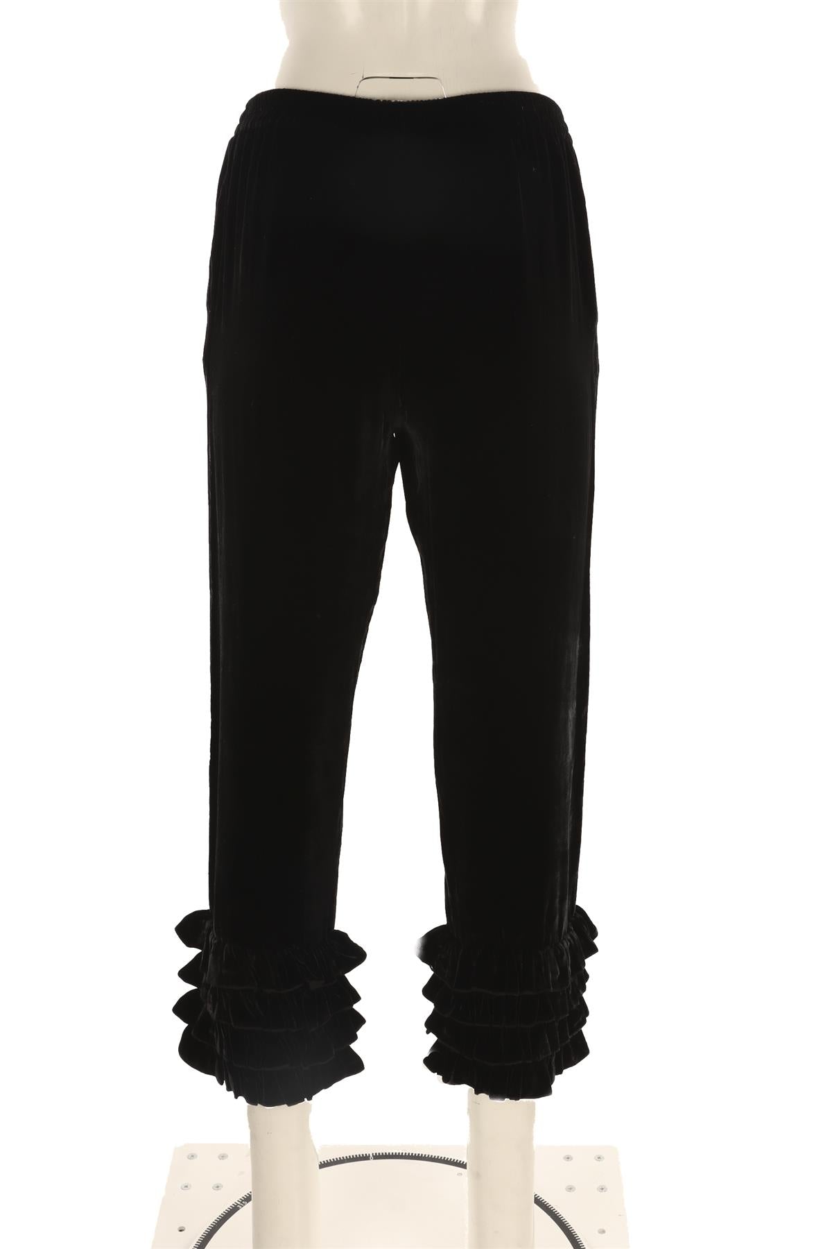 MUZUNGU SISTERS BLACK VELVET STRAIGHT LEG PANTS SMALL