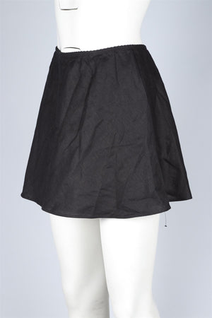 REFORMATION BLACK LINEN MINI SKIRT SMALL