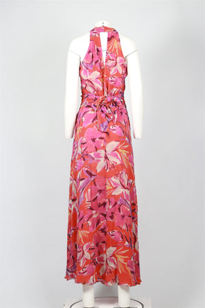 ETRO PINK SILK MAXI DRESS IT 46 UK 14