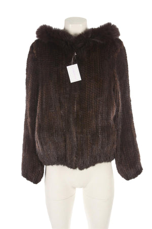 UNBRANDED BROWN MINK FUR JACKET MEDIUM