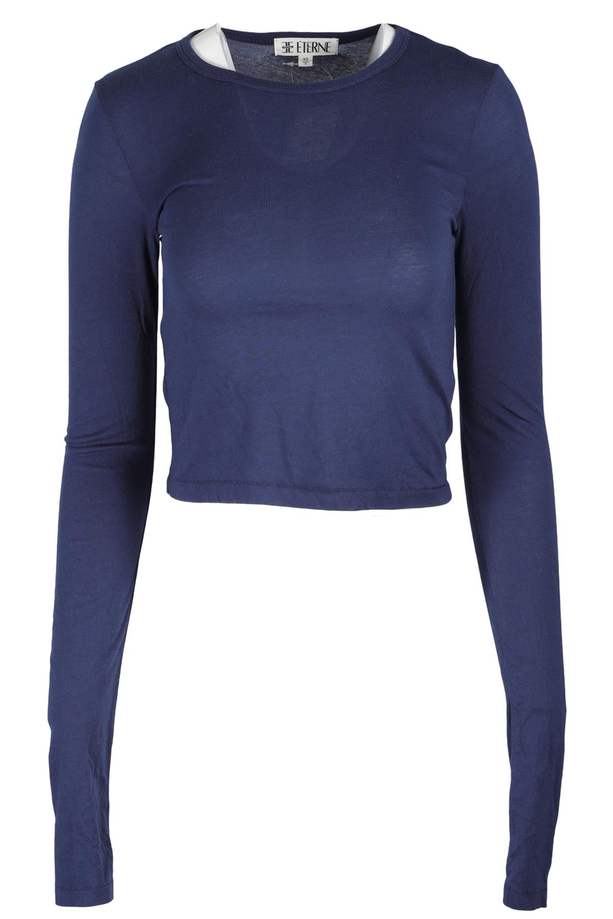 ETERNE NAVY COTTON TOP XSMALL