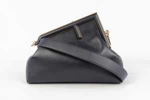 FENDI NAVY FIRST MEDIUM LEATHER SHOULDER BAG