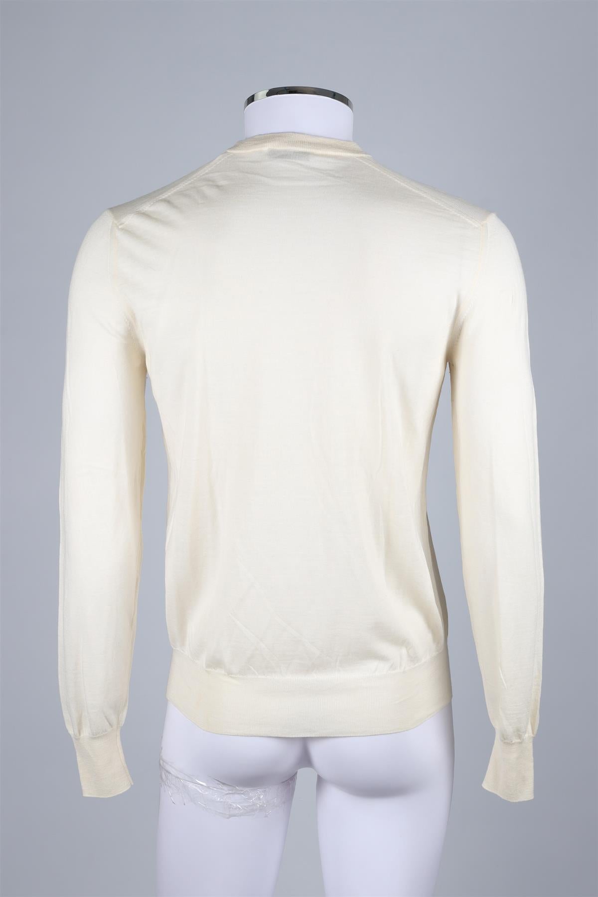 ALEXANDER MCQUEEN CREAM MEN'S WOOL SWEATER SMALL