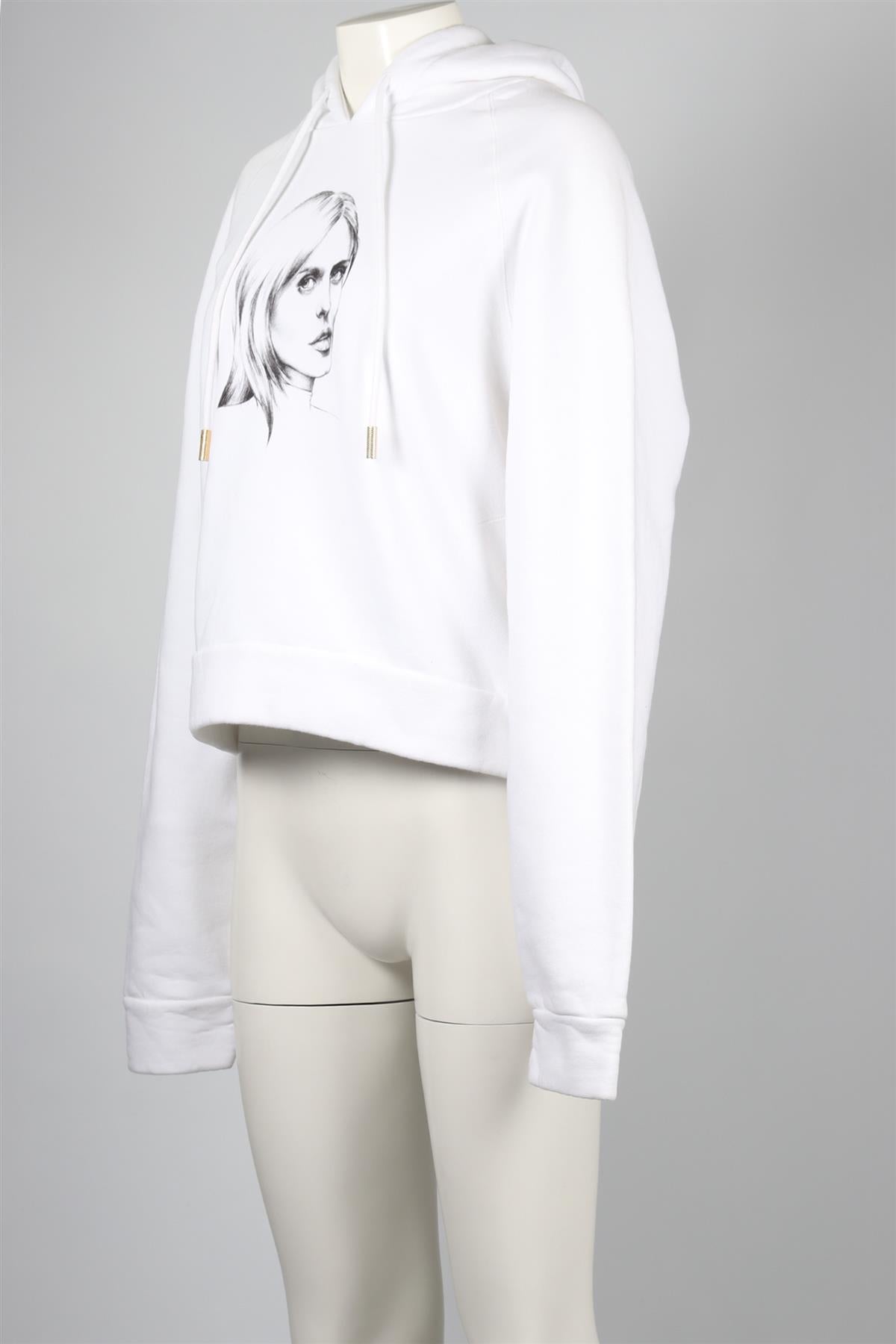 OFF-WHITE WHITE COTTON HOODIE MEDIUM