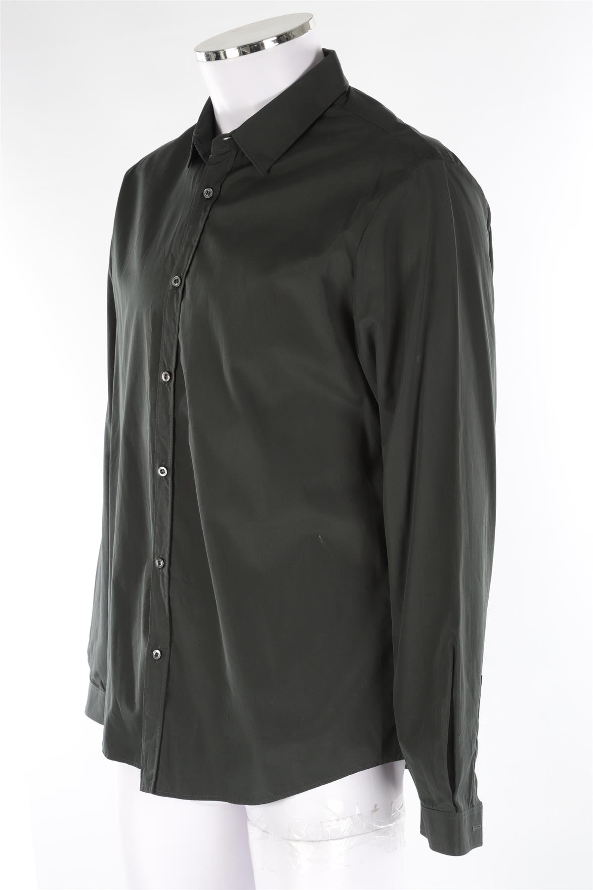 GUCCI GREEN MEN'S COTTON SHIRT IT 42 UK 32