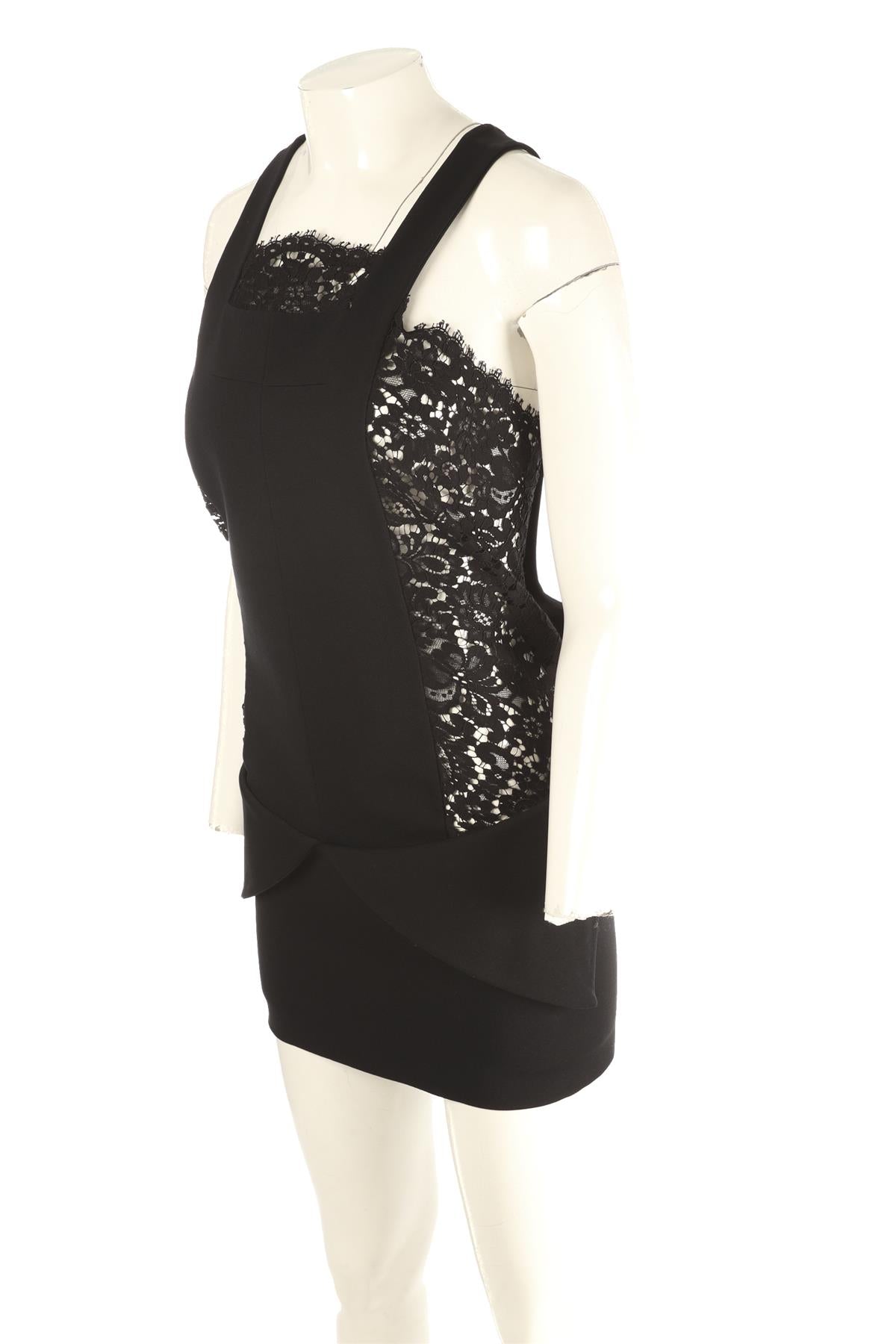 GIVENCHY BLACK CREPE MINI DRESS SMALL