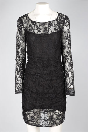 DOLCE & GABANNA BLACK LACE MINI DRESS IT 44 UK 12