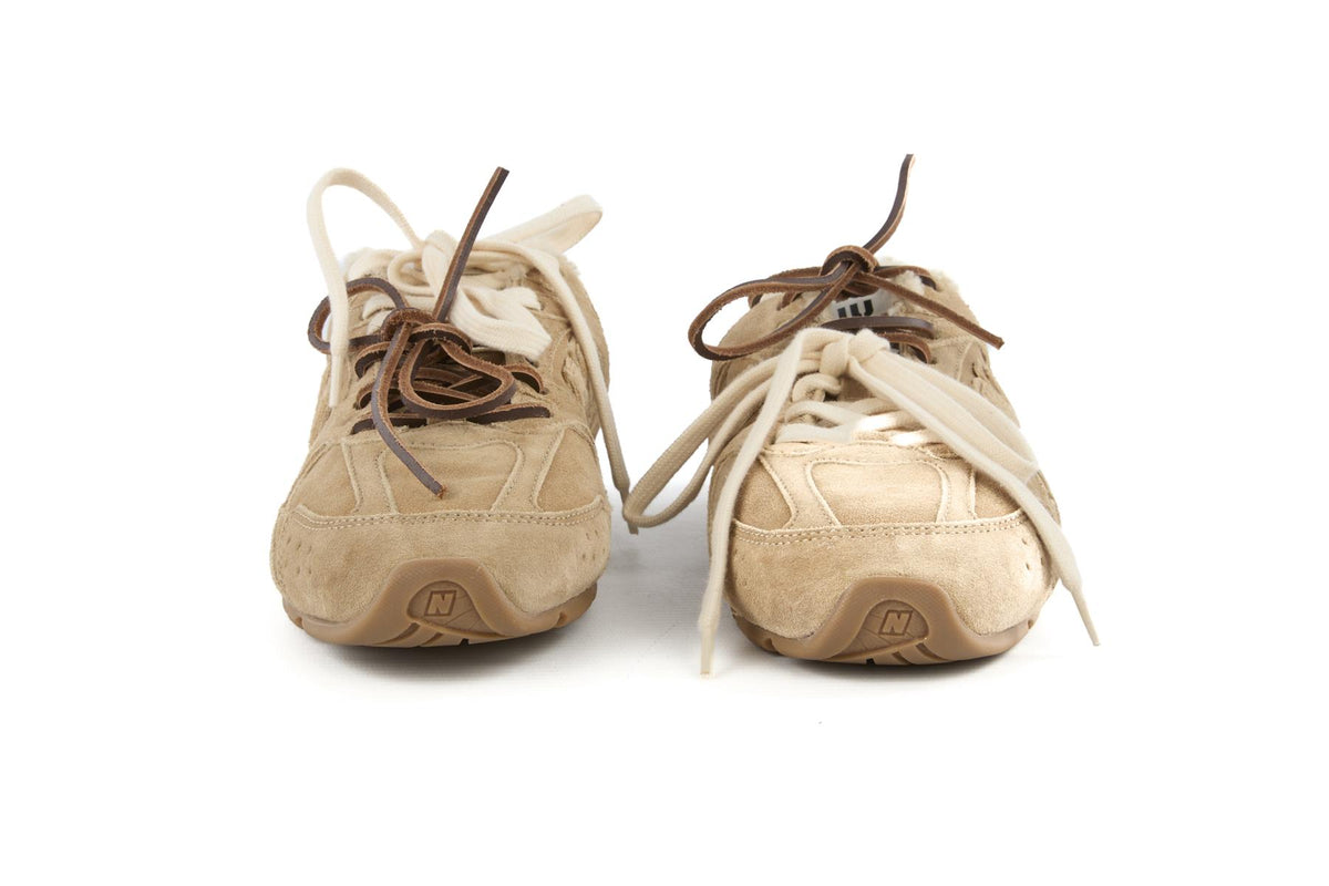 NEW BALANCE + MIU MIU BEIGE 530 SL SUEDE SNEAKERS EU 38 UK 5 US 8
