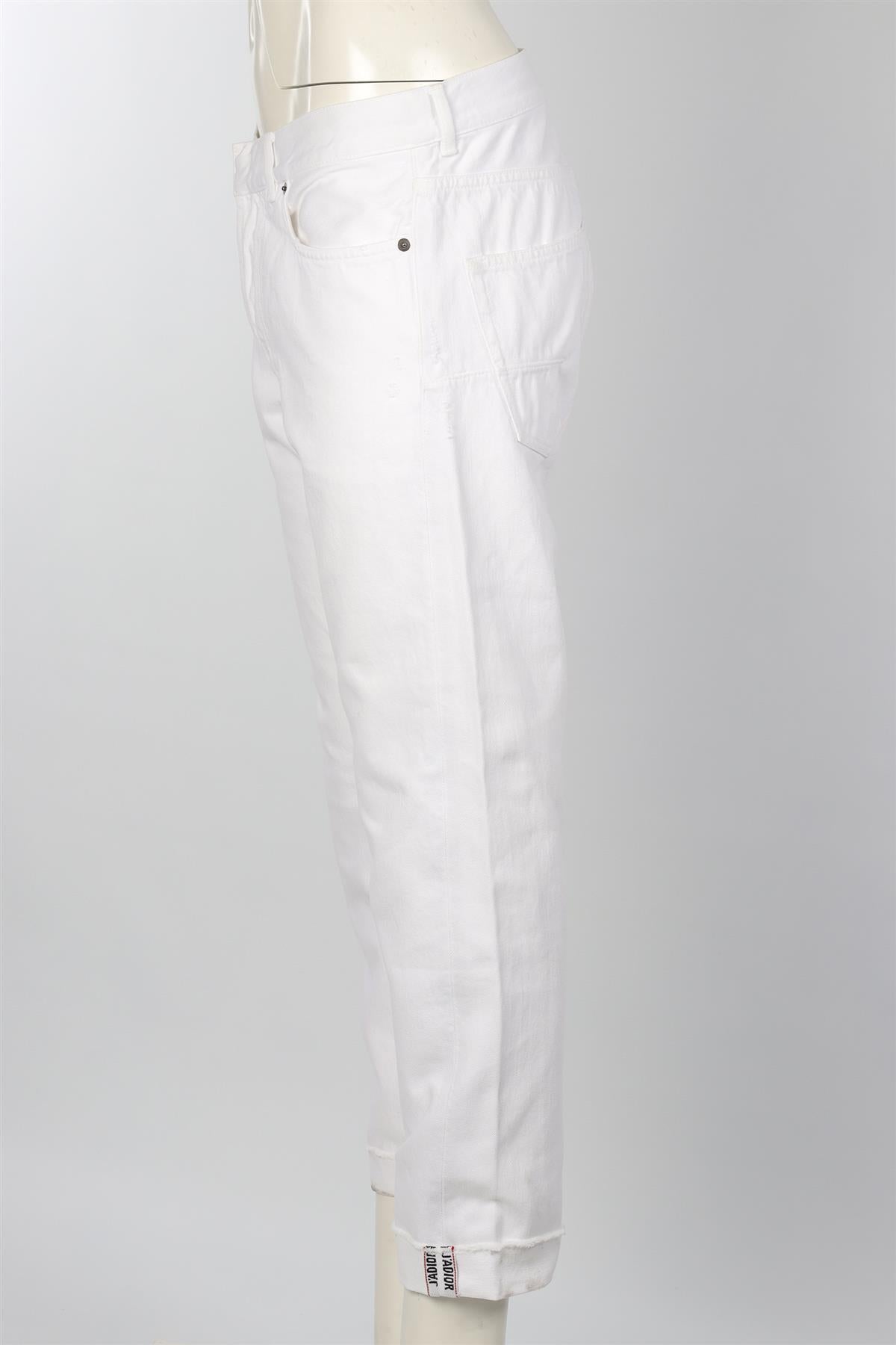 CHRISTIAN DIOR WHITE HIGH RISE STRAIGHT LEG JEANS FR 40 UK 12