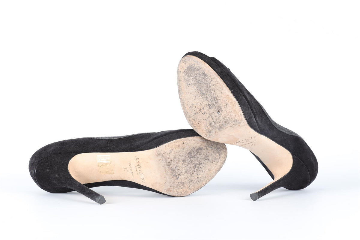 JIMMY CHOO BLACK SUEDE PUMPS EU 39 UK 6 US 9