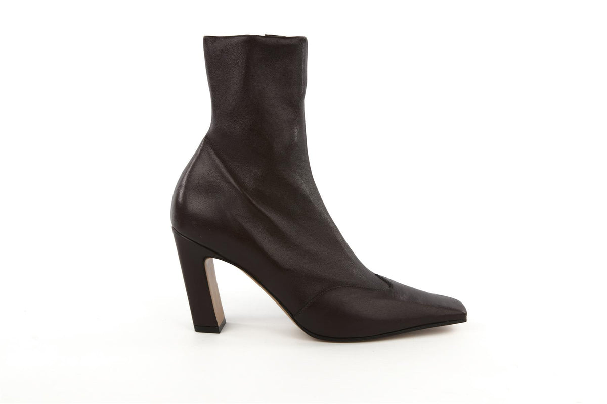 KHAITE BROWN NEVADA LEATHER ANKLE BOOTS EU 38 UK 5 US 8