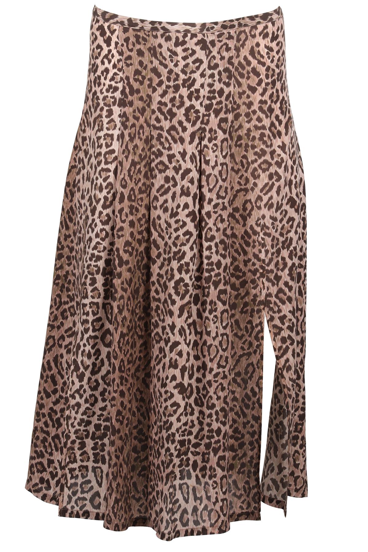 RIXO BROWN SILK MIDI SKIRT XSMALL