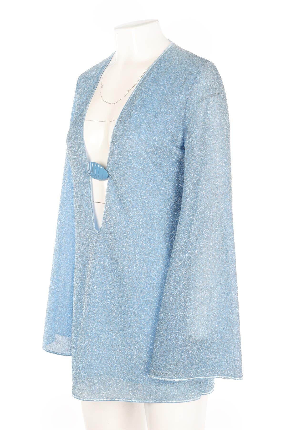 OSÉREE BLUE KNIT MINI DRESS MEDIUM