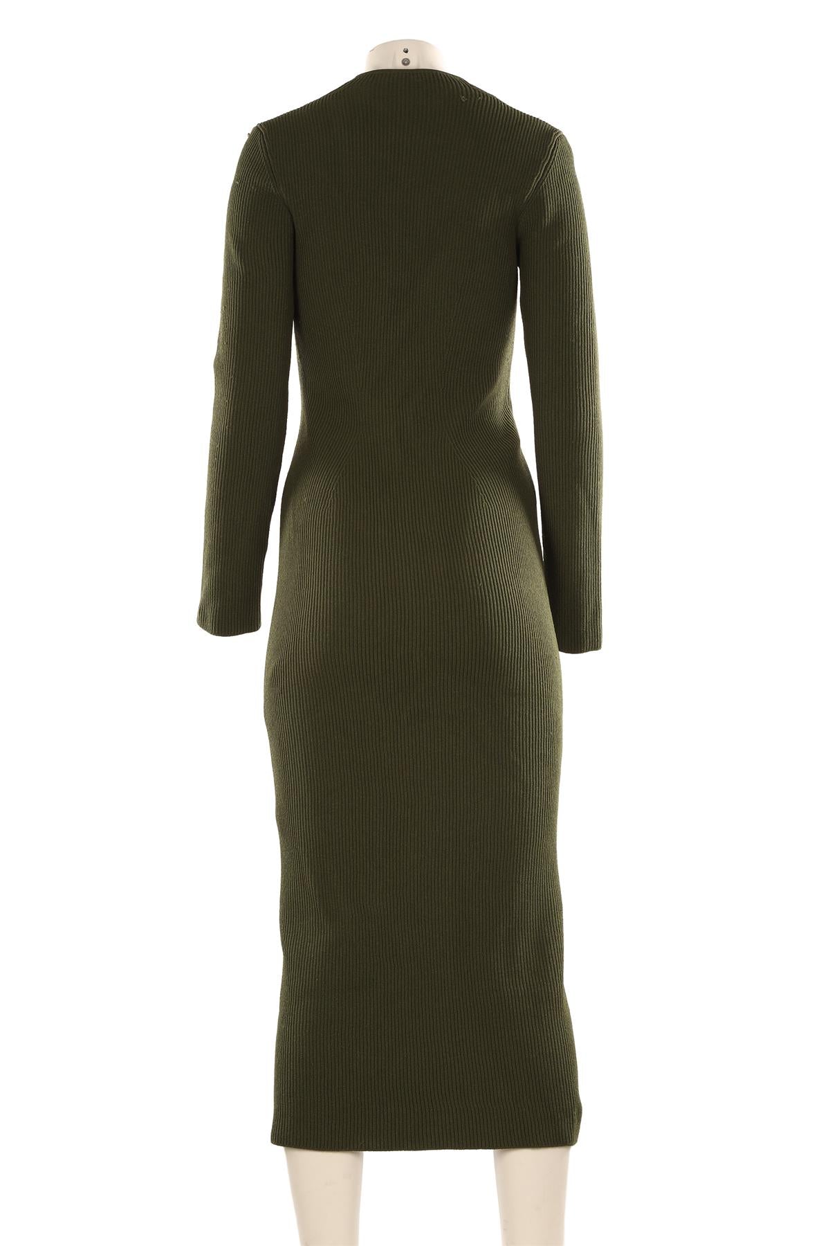 KHAITE GREEN KNIT MAXI DRESS LARGE