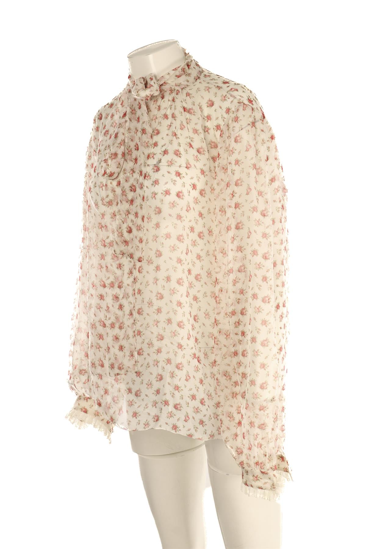 DOLCE & GABBANA WHITE SILK TOP IT 42 UK 10