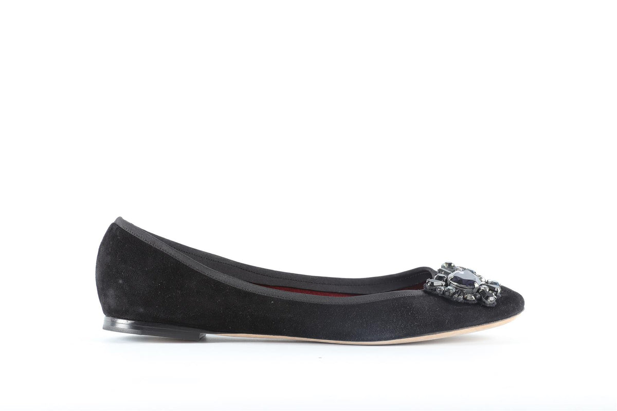 CHLOÉ BLACK SUEDE BALLET FLATS EU 39 UK 6 US 9
