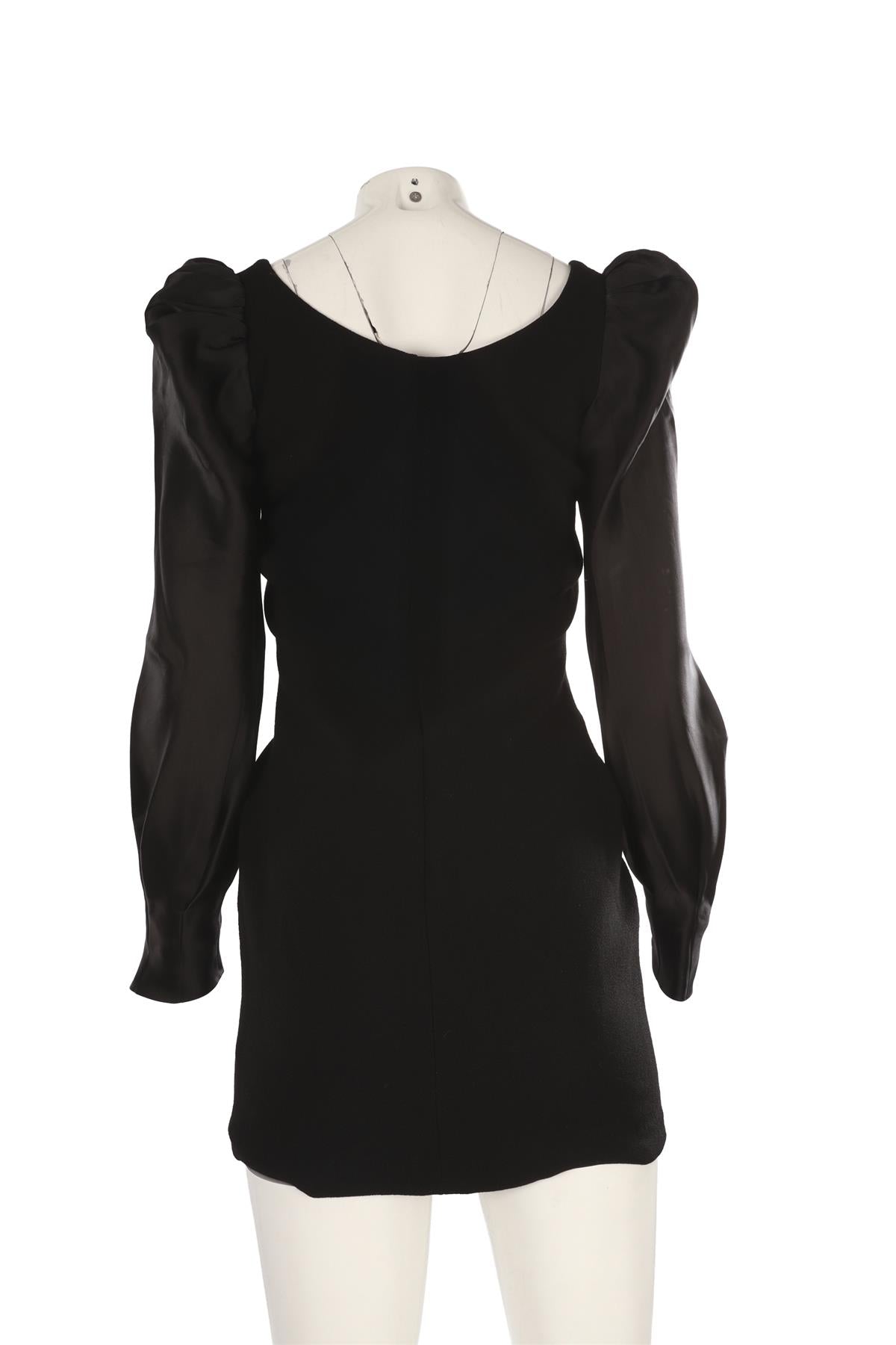 BLACK WOOL MINI DRESS