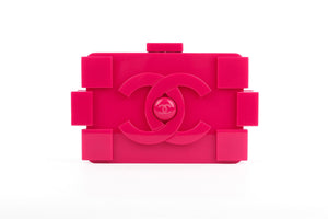 CHANEL PINK 2014 BOY BRICK LEGO PLEXIGLASS CLUTCH