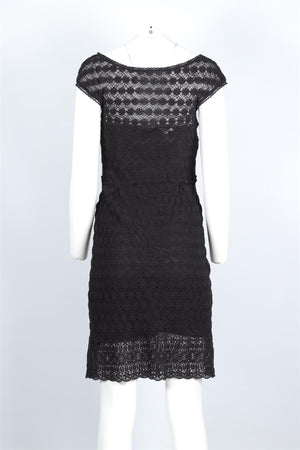 PHILOSOPHY DI ALBERTA FERRETTI BLACK CROCHET DRESS IT 42 UK 10