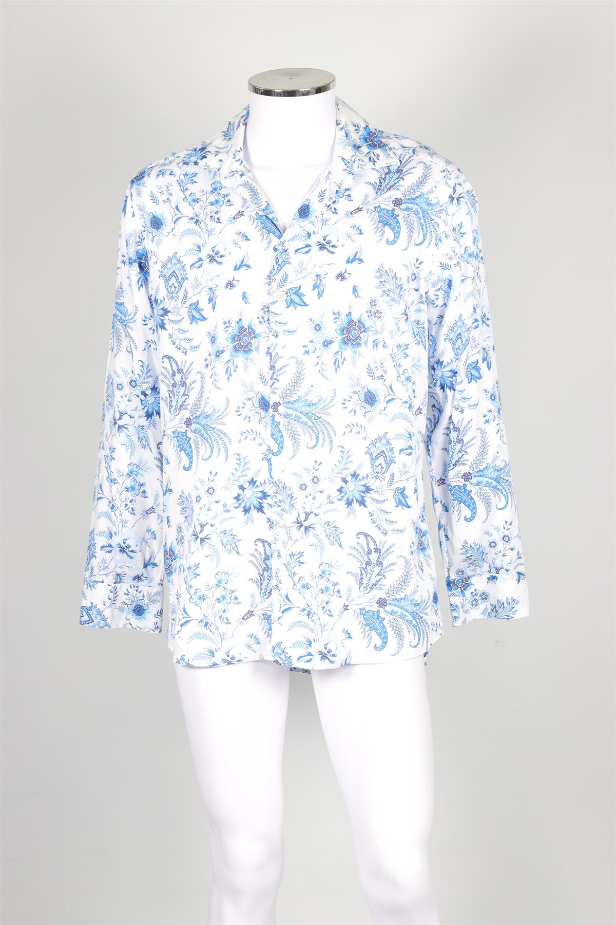 ETRO BLUE MEN'S COTTON SHIRT IT 44 UK/US CHEST 34