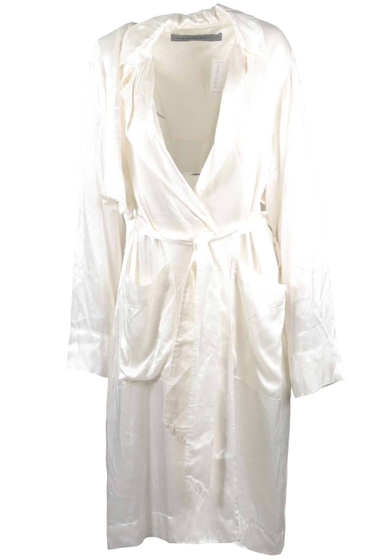 RAQUEL ALLEGRA WHITE SATIN TRENCH COAT UK 6
