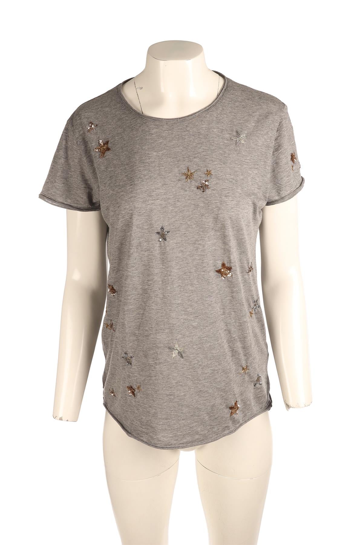 VALENTINO GREY COTTON T-SHIRT LARGE