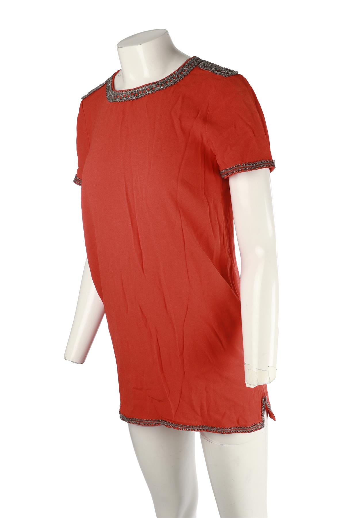 ISABEL MARANT RED CREPE MINI DRESS IT 40 UK 8