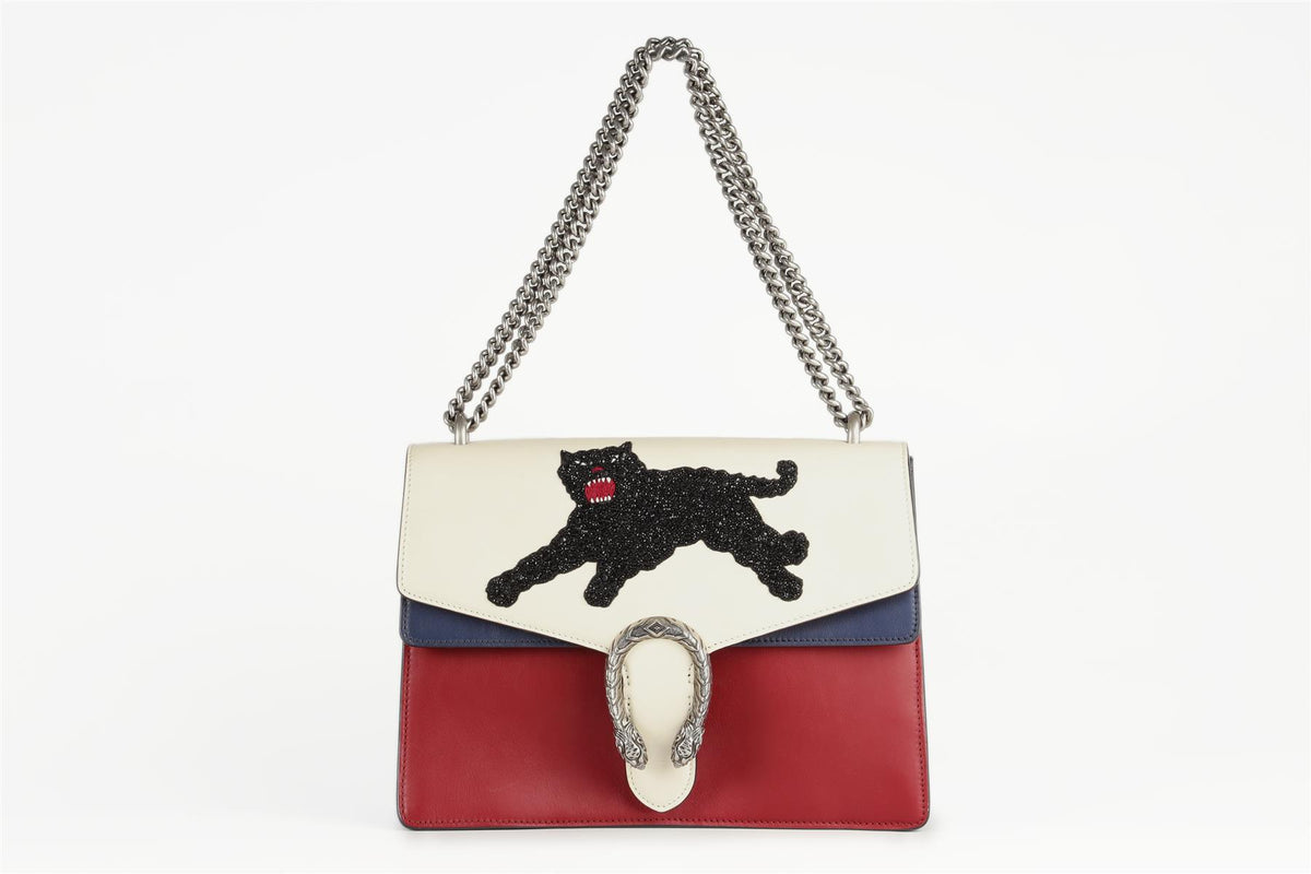 GUCCI RED DIONYSUS MEDIUM LEATHER SHOULDER BAG