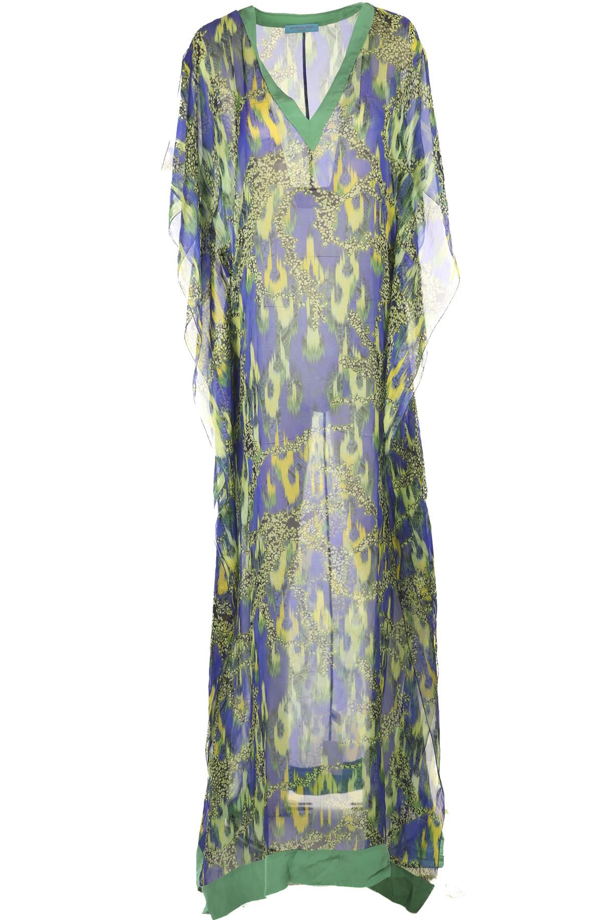 MATTHEW WILLIAMSON ESCAPE BLUE SILK MAXI DRESS UK 8
