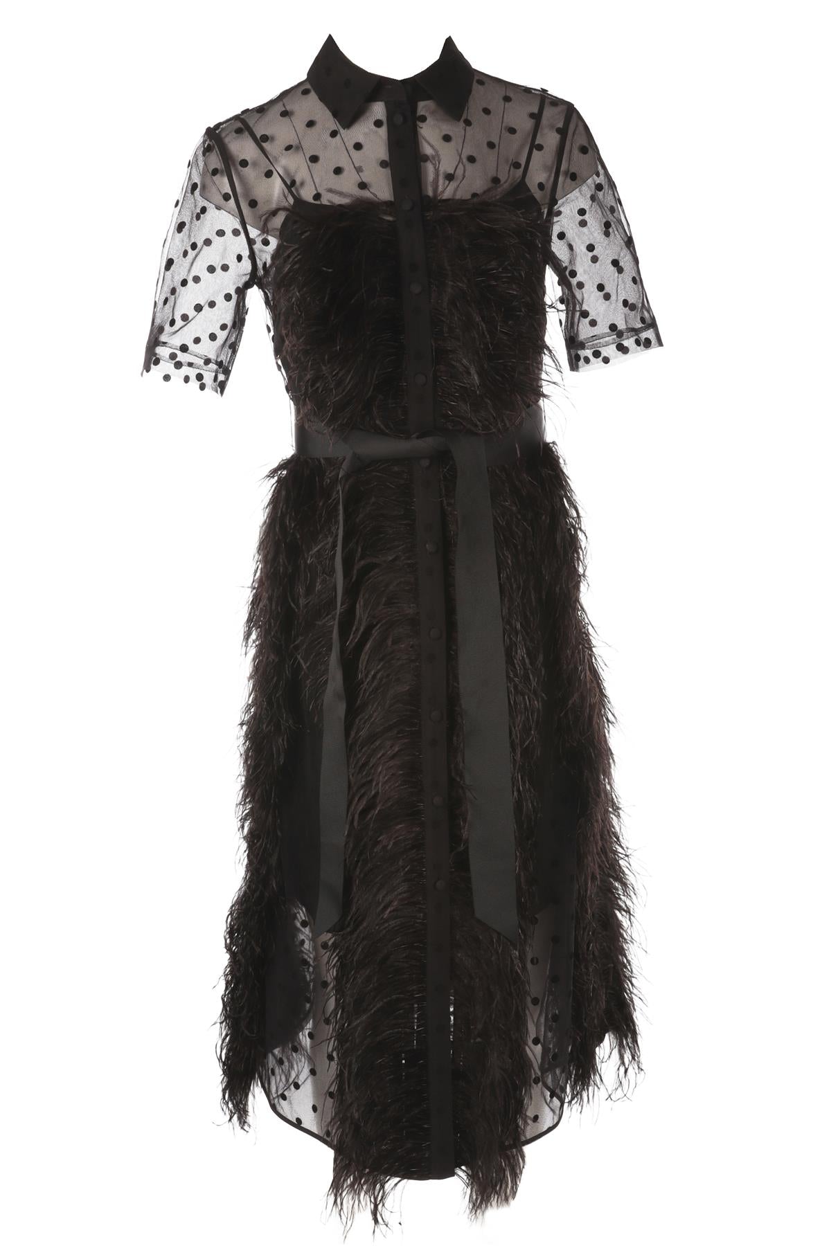 BLACK SILK MIDI DRESS
