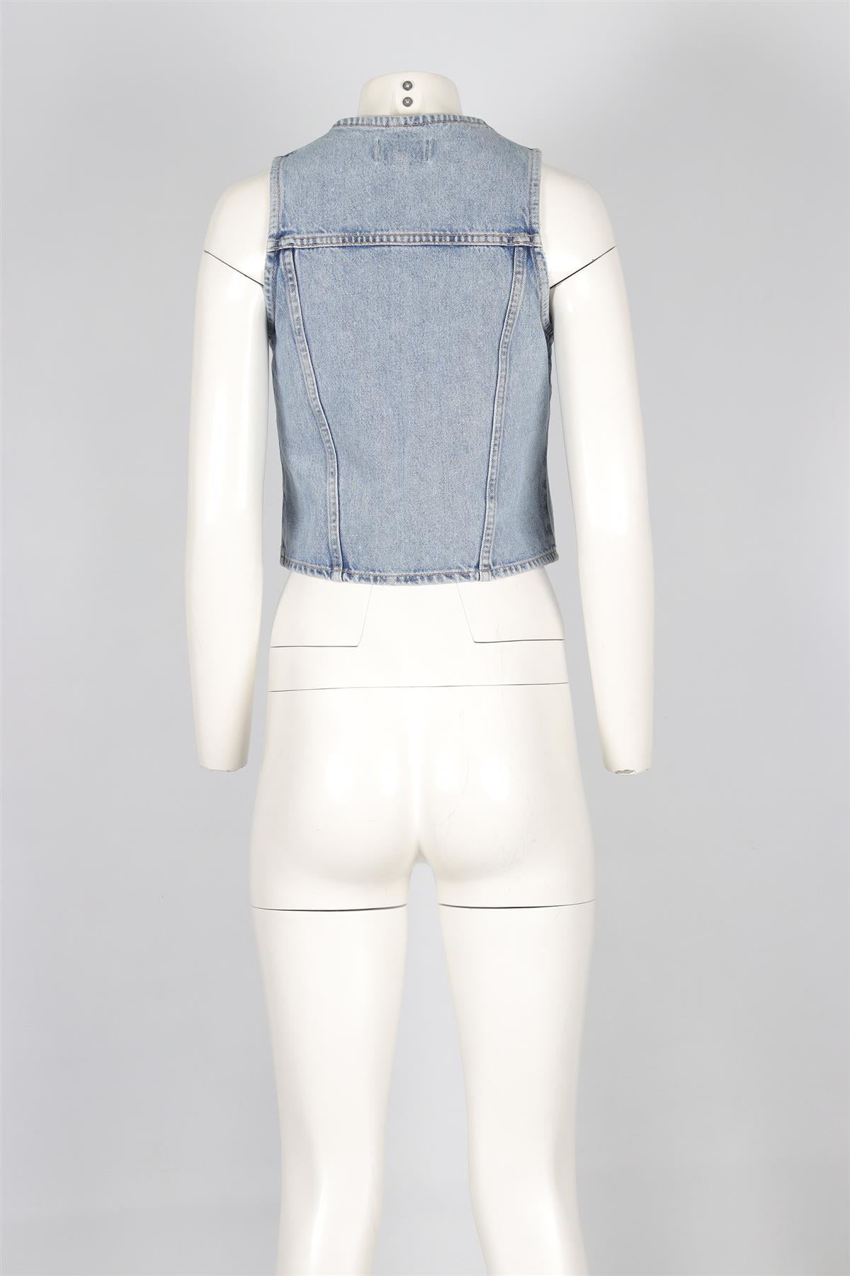 AGOLDE BLUE DENIM WAISTCOAT SMALL