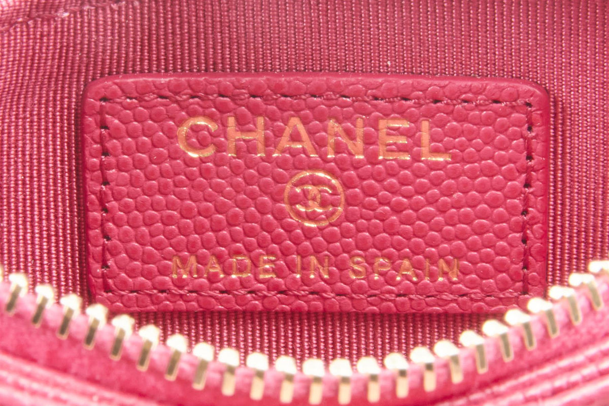 CHANEL PINK 2019 QUILTED CAVIAR LEATHER WALLET